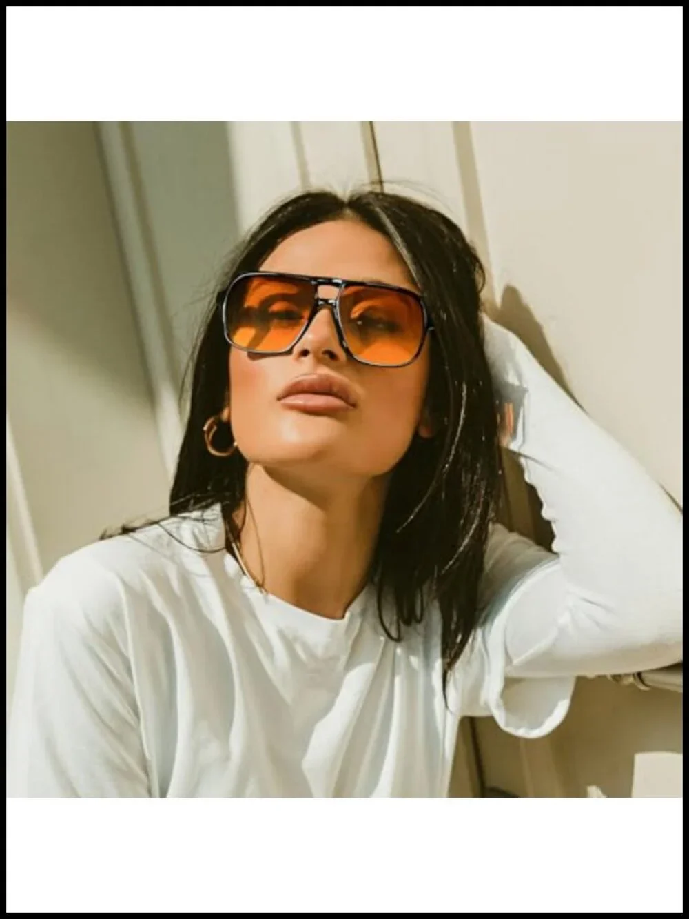 Retro Square Aviator Sunglasses UV400 Plastic Frame